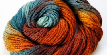 Autumn Hand Painted Yarn in Shades of Teal Orange and Brown