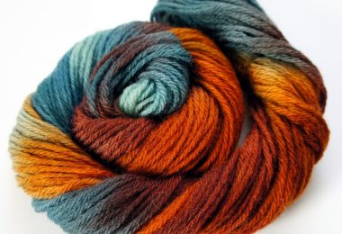 Autumn Hand Painted Yarn in Shades of Teal Orange and Brown