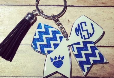 CUSTOM Cheer Bow Keychain