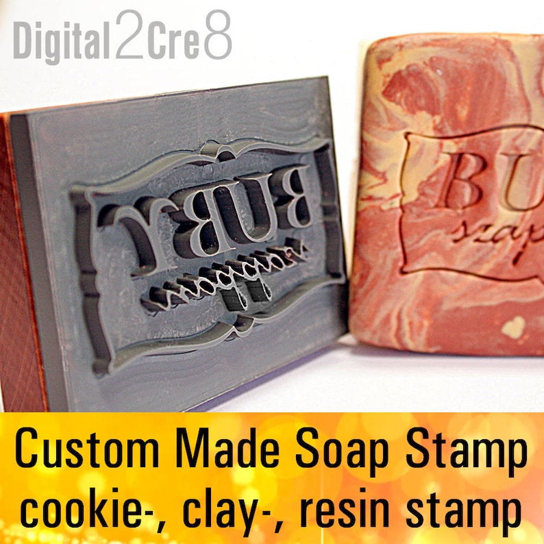 Custom made  SOAP STAMP acrylic stamp personalized cookie