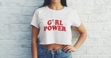 Girl Power CROP TOP  t shirt Girls Graphic Print Tee Womens