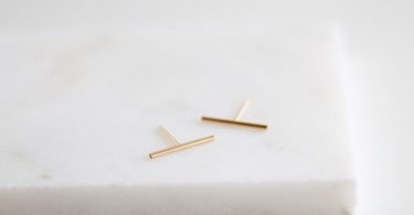 Long Bar Earrings   Gold Rose Gold or Silver  Line Studs