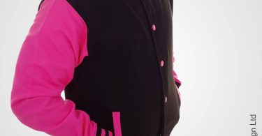 Neon Pink & Black Varsity Jacket Noir College Letterman Coat