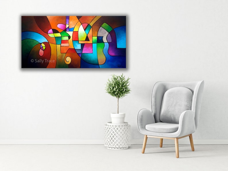 Original Abstract Painting Commission Geometric Art Abstract