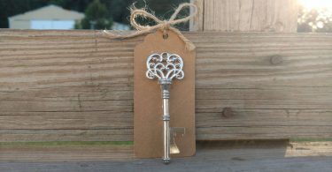 Silver Skeleton Key Bottle Openers Rustic Wedding Favor