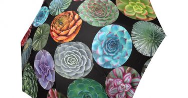 Succulents Rain Umbrella  photo-realistic succulents