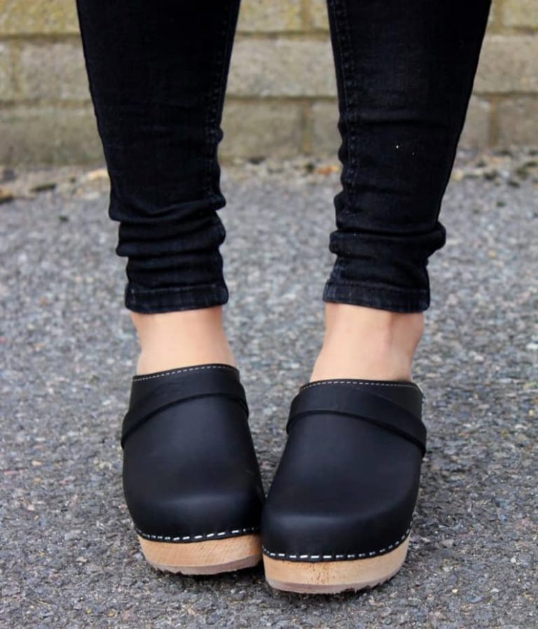 Swedish Clogs High Heel Classic Black Leather by Lotta from » Petagadget
