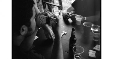 Dominoes  Gicle Print from Holga Photograph Black-and-White