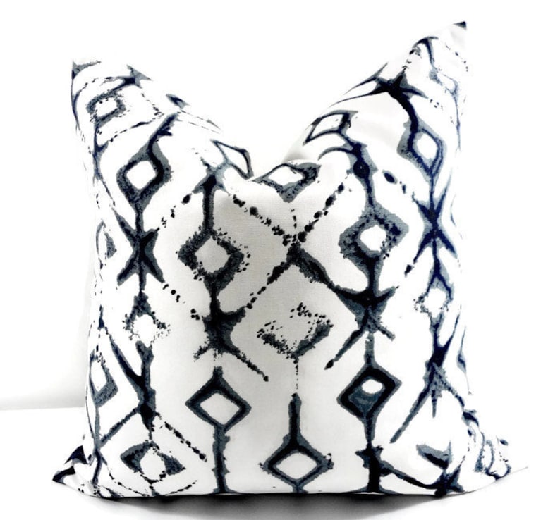 Indigo Pillow cover. Vintage Indigo Tribal Print Sham Cover.