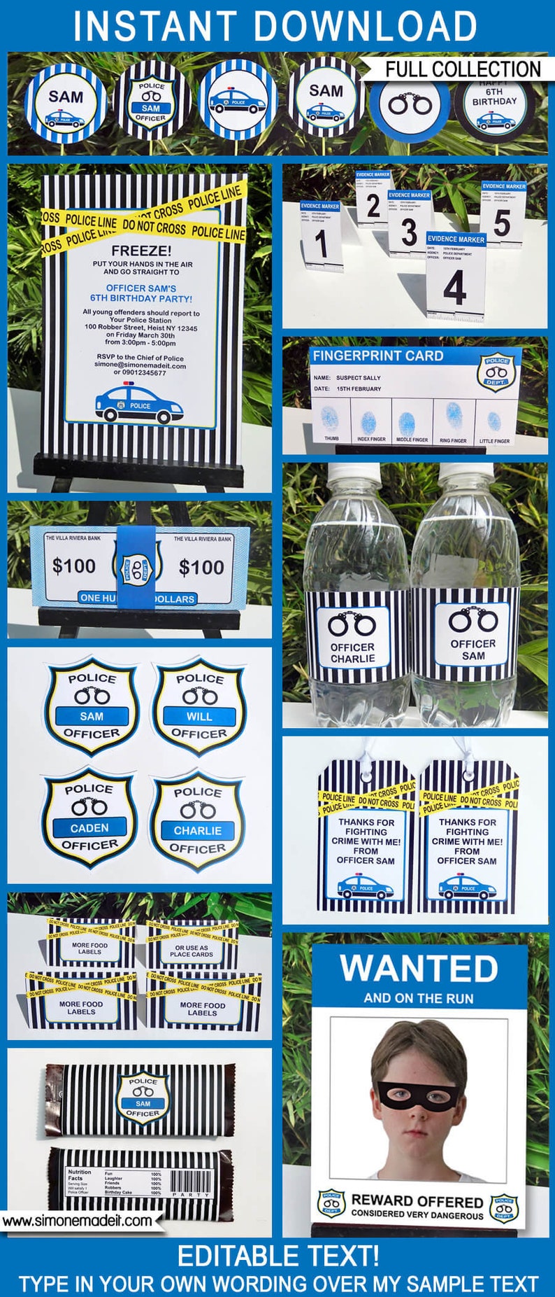 Police Birthday Party Invitation Decorations Printable » Petagadget