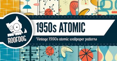 Atomic digital paper  1950s Atomic pattern  mid century
