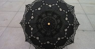 Black New Vintage Lace Umbrella Handmade Cotton Embroidery