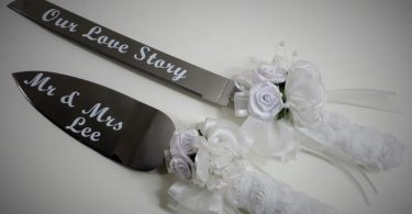 Cake and Knife Serving Set Wedding Serving Set White Cake