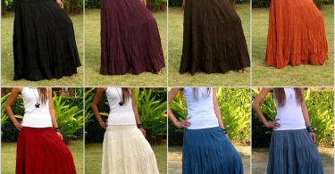 Cotton Maxi Skirt  Elastic Smocked Waist  Boho Skirt  Long