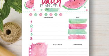 DAILY Printable Watermelon Planner. Monday Start. You receive