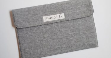 Diaper Clutch  Heather Gray Linen  Neutral Diaper & Wipes