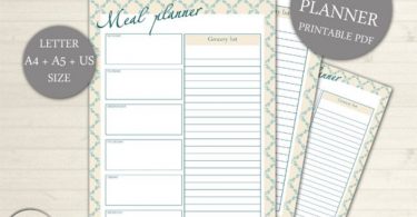 Meal Planner Printable Weekly Menu Plan Printable Meal