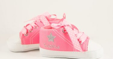 Pink high tops Baby Girl Shoe 3-18 months Personalized Baby