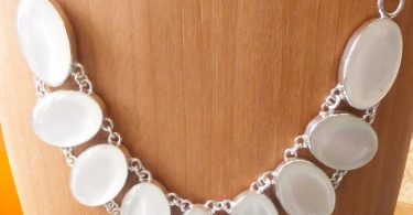 River Pearl Gemstone and Sterling Silver Bib Necklace
