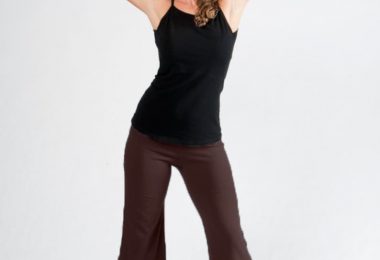 Ruffled Bloomers-Yoga capri-brown capri-capris pants-womens