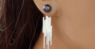 Sterling silver earring jacket abstract design