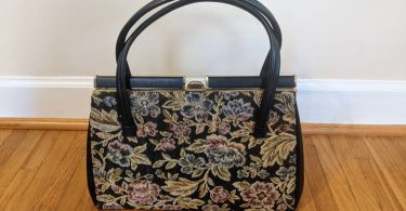 Vintage Woven Floral Print Handbag