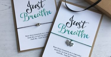 Yoga Bracelet Just Breathe Self Empowerment Gift
