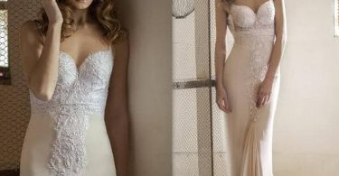 Elegant Wedding Dress Open Back Champagne And Nude or Ivory