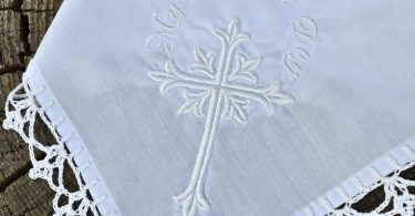 Baptism handkerchief for godparents hankie christening white