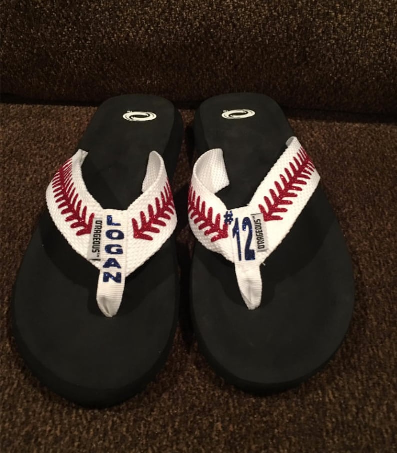 Baseball/Softball Flip Flops Baseball baseball