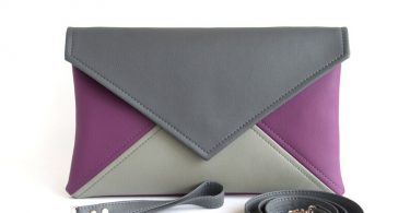 Clutch envelope Woman Gift Grey Purple Clutch Purse
