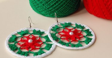 Crochet Earrings Christmas Jewelry Crochet Dangle Earrings