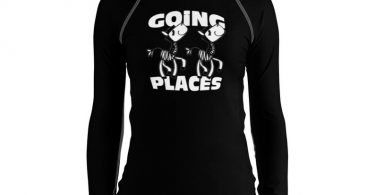 Going Places Long Sleeve Tee Black Rash Guard Unisex Sports