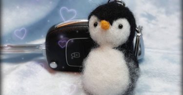 Penguin Key rings Needle felted penguin Bag charmBaby
