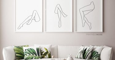 Set Of 3 DIGITAL Prints Minimal Line Art Female Legs