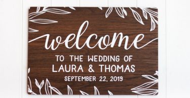 Welcome Wedding Sign Personalized Wedding Sign Floral
