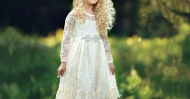 Flower girl dress girl lace dress country lace dress ivory