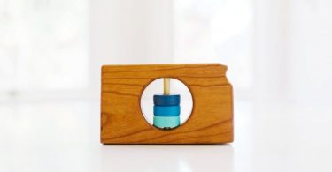 Kansas State Rattle  Modern Wooden Baby Toy  Organic and