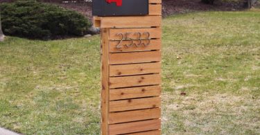 Modern Mailbox  Natural Cedar