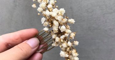 Off white wedding flower comb Beige bridal hair comb