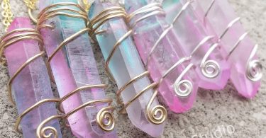 Pastel Goth Aura Quartz Crystal Choker Necklace / Fairy Kei /