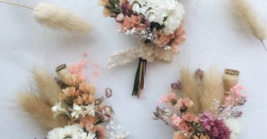 Peach & Plume Boutonniere // Dried Flower Boutonniere