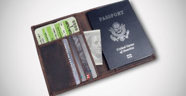 RFID-Blocking Leather Passport Holder