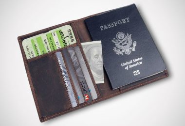 RFID-Blocking Leather Passport Holder