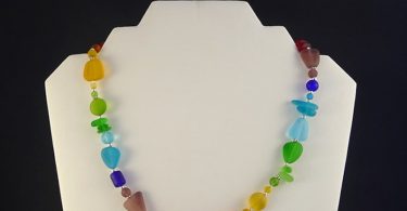 Rainbow sea glass necklace seaglass jewelry sea glass jewelry