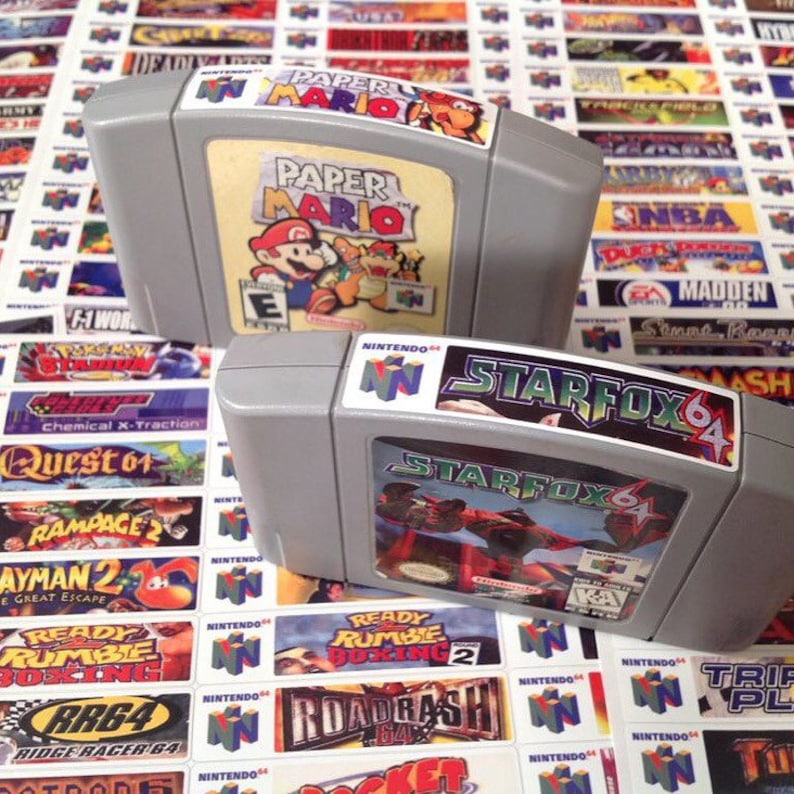 Nintendo N64 end labels includes full library