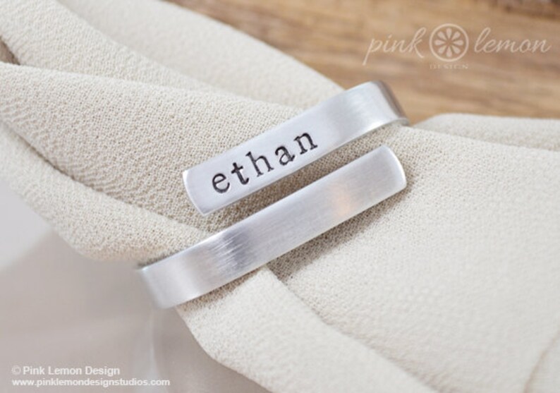 Custom Silver Napkin Ring  Personalized Housewarming Gifts