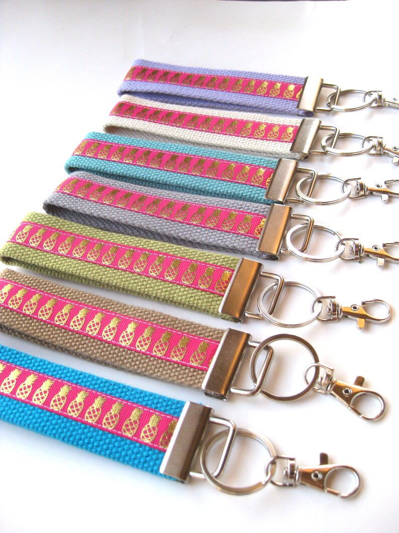 Dark Pink Pineapple Keychain  Pineapple KEY FOB  Womens Key