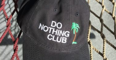 Do Nothing Club  Black Cap With White Letters
