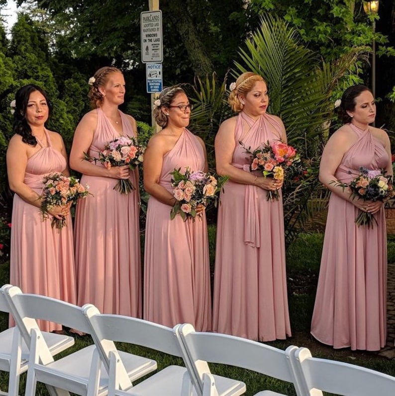 Dusty Rose Bridesmaid Dresses Nude infinity convertible Dress